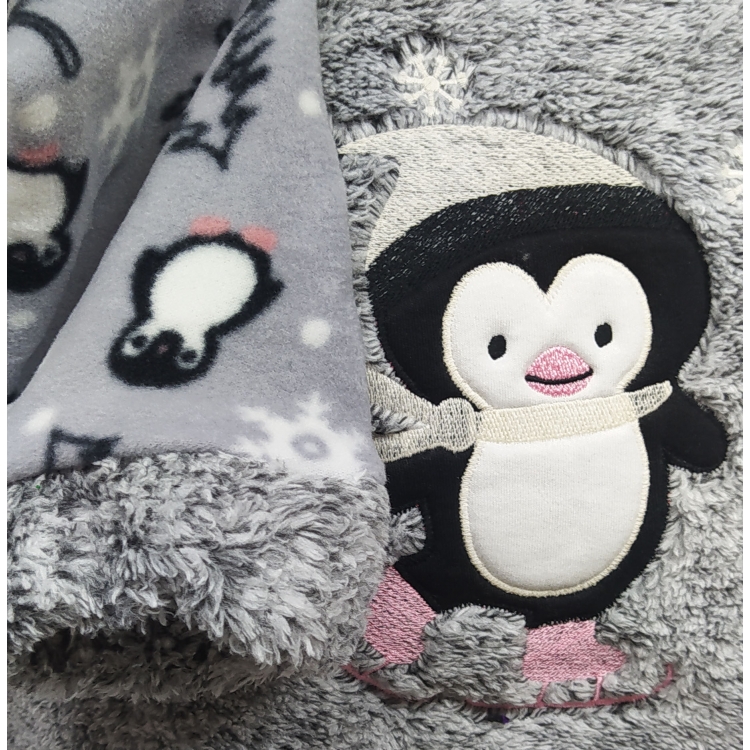 Piżama pluszowa- Pingwin szary faktury